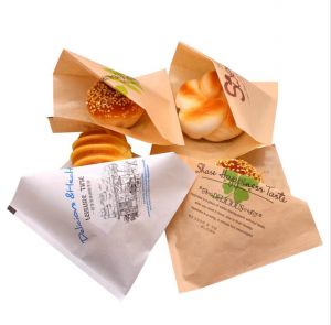 Bolsas para llevar al por mayor Kraft Bolsa de papel de pan impreso