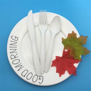 Tenedor de cuchara barato Juegos desechables 100% naturales Cubiertos biodegradables