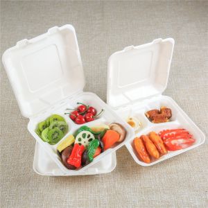 Bagase Food Box Biodegradable 3-Compartimentos-Contenedor de alimentos Compostable Lista de precios
