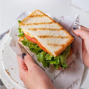Manga biodegradable de papel encerado para delicatessen y hamburguesas ambulantes