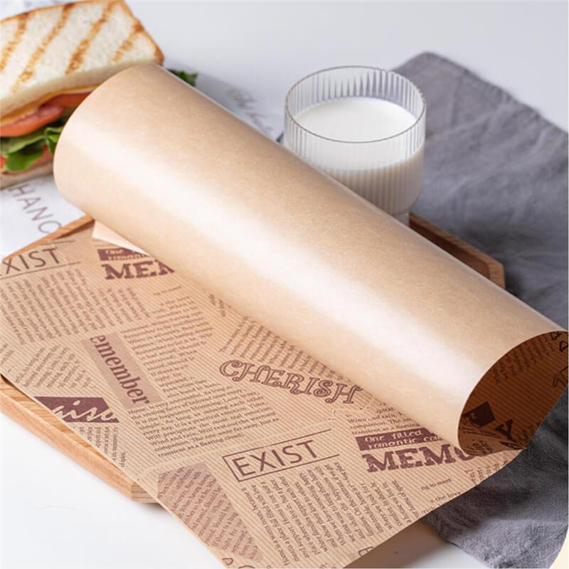 Embalaje de alimentos Papel de regalo personalizado Carpeta de hamburguesa de cera personalizada