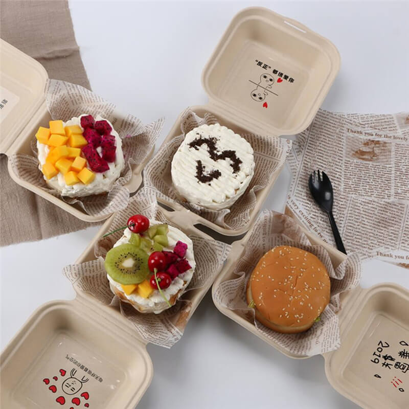 Papel de embalaje de cuero impreso Bolsas de hamburguesas Compostaje de envases de alimentos