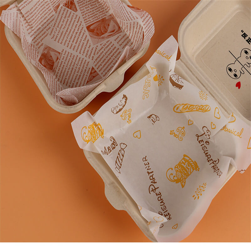 Papel de embalaje de cuero impreso Bolsas de hamburguesas Compostaje de envases de alimentos
