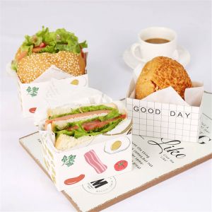 Sandwich Packaging Pe Lining Pergamino Hamburguesa Papel de regalo