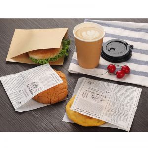 Bolsas de pan de papel al por mayor Alimentos encerados a prueba de grasa