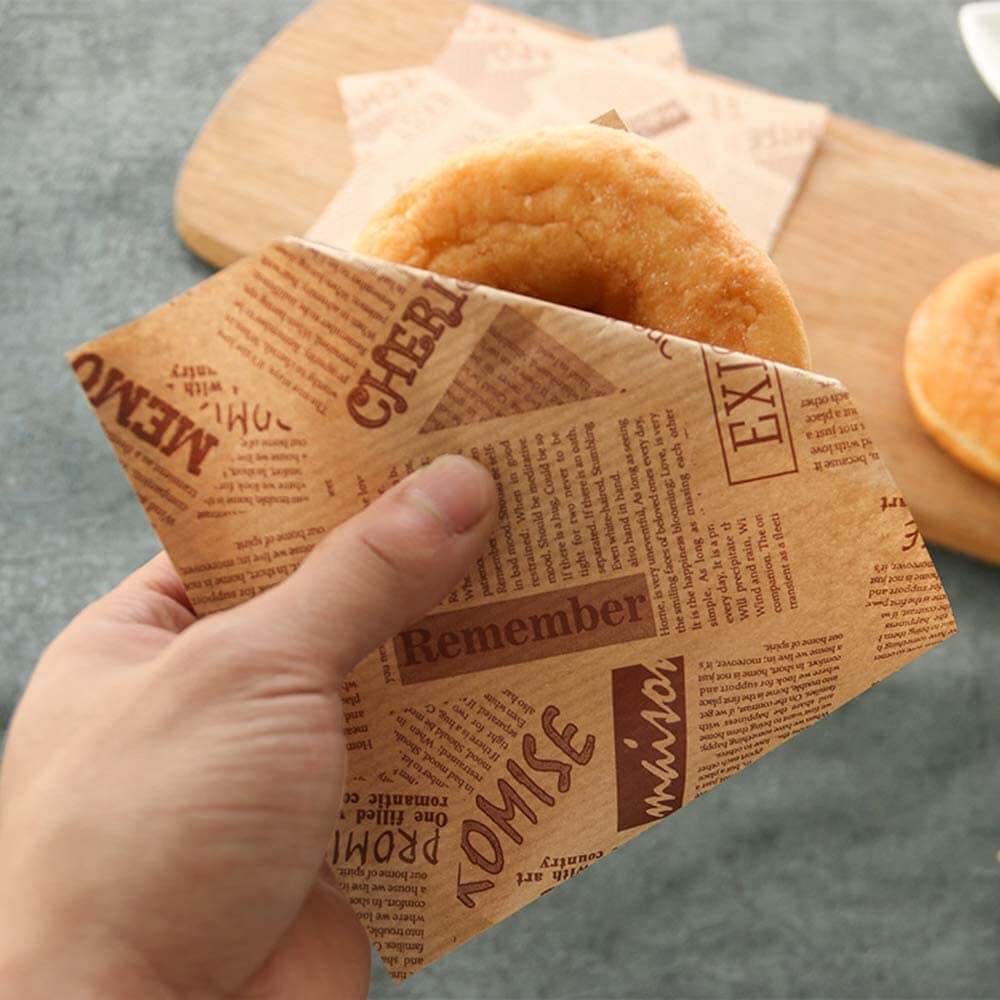 Comida rápida Kraft Bolsa de papel Square Bottom Brown Lunch Custom Sandwich Bags