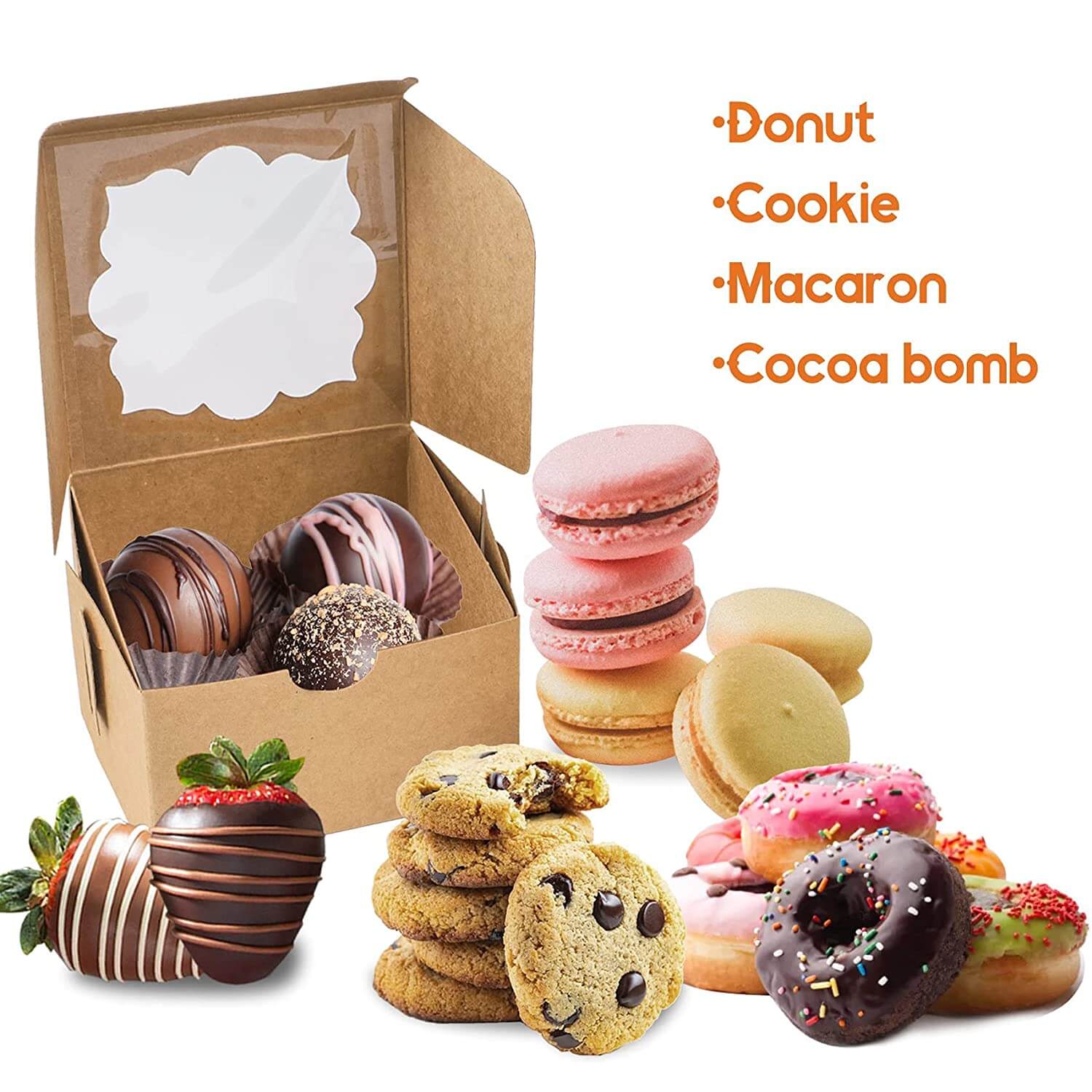 Bandeja de servicio de caja de pastel Materiales para mascotas Diy Donuts Silver