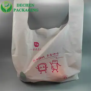 Bolsa de plástico biodegradable y bolsas de camiseta compostables